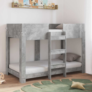 vidaXL Bunk Bed voor Kinderen Beton Grijs 80 x 160 cm Bewerkt hout