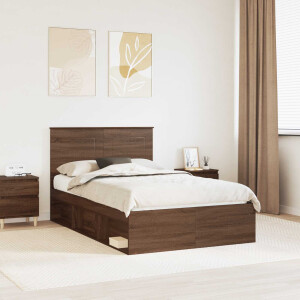 vidaXL Bedframe Bruin Eiken 120 x 200 cm Massief grenenhout