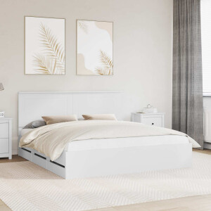 vidaXL Bedframe met lade met opslag Wit 180 x 200 cm Ingenieurshout