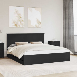 vidaXL Bedframe met lade met opslag Zwart 180 x 200 cm Ingenieurshout
