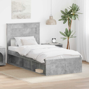 vidaXL Bedframe Concerte Grijs 100 x 200 cm Massief grenenhout