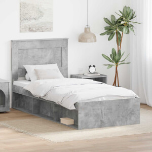 vidaXL Bedframe met lade Concerte Grijs 90 x 190 cm Massief grenenhout