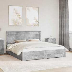 vidaXL Bedframe met lade met hoofdeinde met opslag Bewerkt hout