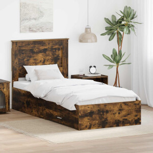 vidaXL Bedframe met lade met hoofdeinde met opslag Bewerkt hout