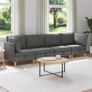 vidaXL Modulaire Sofa Set met Opslag 4 pcs Donkergrijs Stof