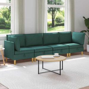 vidaXL Modulaire Sofa Set met Opslag 4 pcs Donkergroen Stof