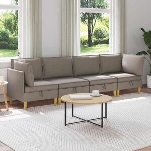 vidaXL Modulaire Sofa Set met Opslag 4 pcs Taupe Stof