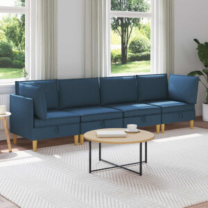 vidaXL Modulaire Sofa Set met Opslag 4 pcs Blauw Stof