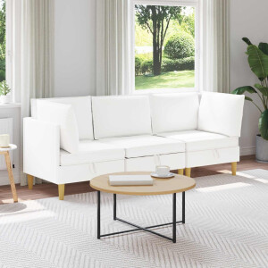 vidaXL Modulaire Sofa Set met Opslag 3 pcs Wit Stof