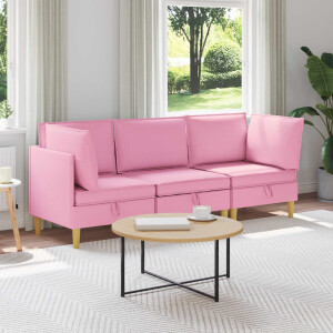 vidaXL Modulaire Sofa Set met Opslag 3 pcs Roze Stof