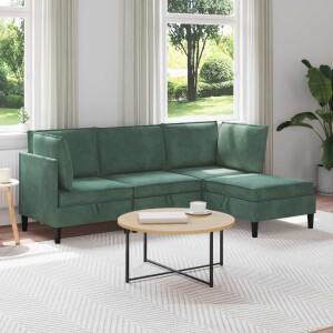 vidaXL Woonkamer Meubelset met kussen 4 pcs Zeegroen Fluweel