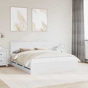 vidaXL Bedframe met lade met opslag Wit 160 x 200 cm Ingenieurshout