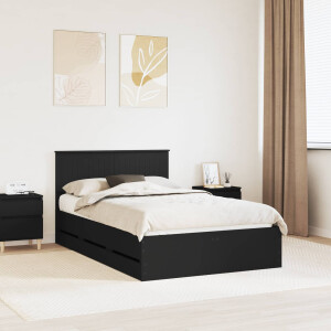 vidaXL Bedframe met lade met opslag Zwart 120 x 190 cm Ingenieurshout