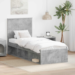 vidaXL Bedframe Concerte Grijs 75 x 190 cm Massief grenenhout