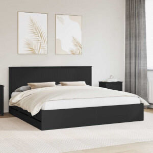 vidaXL Bedframe met lade met opslag Zwart 200 x 200 cm Ingenieurshout