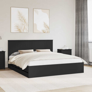 vidaXL Bedframe met lade met opslag Zwart 180 x 200 cm Ingenieurshout
