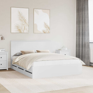 vidaXL Bedframe met lade met opslag Wit 160 x 200 cm Ingenieurshout