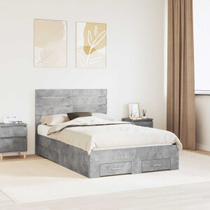 vidaXL Bedframe met lade met hoofdeinde met opslag Bewerkt hout