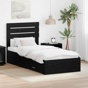 vidaXL Bedframe met lade met hoofdeinde met opslag Bewerkt hout