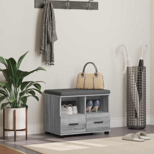 vidaXL Halbank met kussen met lade Grijze Sonoma 60 x 38 x 46 cm