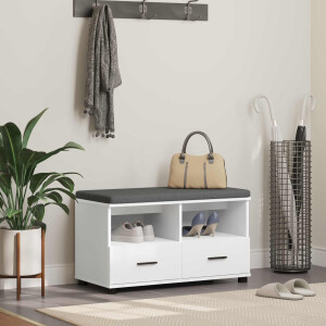 vidaXL Halbank Wit 80 x 38 x 46 cm Geïndustrialiseerd hout en stof