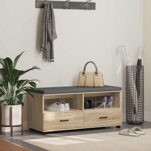vidaXL Halbank met kussen met lade Sonoma Eiken 100 x 38 x 46 cm
