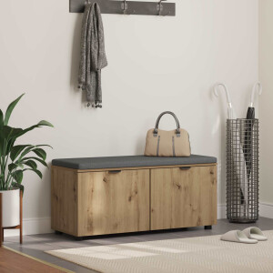 vidaXL Halbank met kussen met plank Artisan Eik 100 x 38 x 46 cm