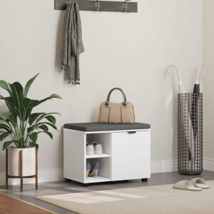 vidaXL Halbank Wit 60 x 38 x 46 cm Geïndustrialiseerd hout en stof