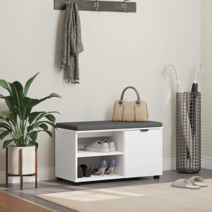 vidaXL Halbank Wit 80 x 38 x 46 cm Geïndustrialiseerd hout en stof