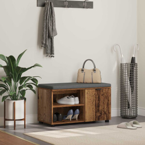 vidaXL Halbank Oudhout 80 x 38 x 46 cm Geïndustrialiseerd hout en stof