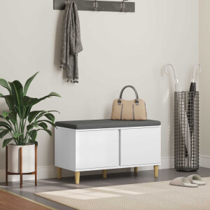 vidaXL Halbank Wit 80 x 38 x 46 cm Geïndustrialiseerd hout en stof
