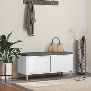 vidaXL Halbank Wit 100 x 38 x 46 cm Geïndustrialiseerd hout en stof