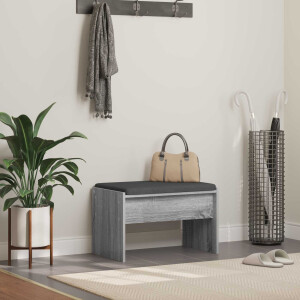 vidaXL Halbank met kussen Grijs Sonoma 63 x 38 x 40 cm