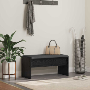 vidaXL Halbank met kussen Zwart Eiken 83 x 38 x 40 cm
