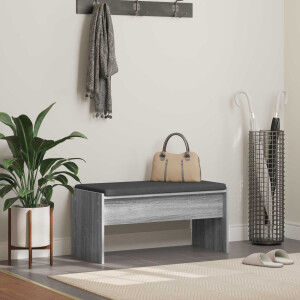 vidaXL Halbank met kussen Grijs Sonoma 83 x 38 x 40 cm