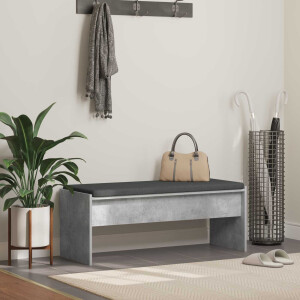 vidaXL Halbank met kussen Beton Grijs 103 x 38 x 40 cm