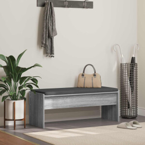 vidaXL Halbank met kussen Grijs Sonoma 103 x 38 x 40 cm