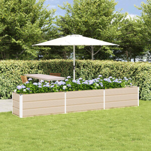 vidaXL Plantenbak Ivoor 290 x 50 x 45 cm Gegalvaniseerd staal