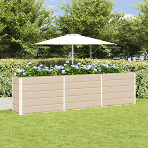 vidaXL Plantenbak Ivoor 290 x 90 x 75 cm Gegalvaniseerd staal