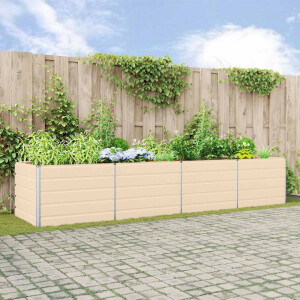 vidaXL Plantenbak Ivoor 385 x 100 x 75 cm Gegalvaniseerd staal