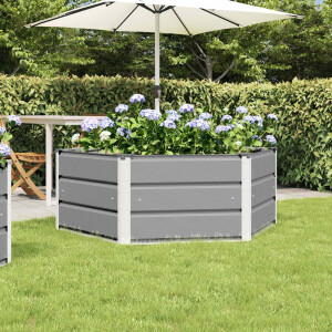 vidaXL Plantenbak Lichtgrijs 129 x 129 x 45 cm Staal