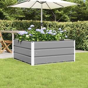 vidaXL Plantenbak Lichtgrijs 100 x 100 x 45 cm Staal