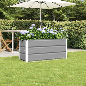 vidaXL Plantenbak Lichtgrijs 100 x 40 x 45 cm Staal