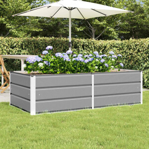 vidaXL Plantenbak Lichtgrijs 160 x 80 x 45 cm Staal