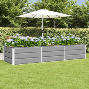 vidaXL Plantenbak Lichtgrijs 240 x 80 x 45 cm Staal