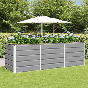 vidaXL Plantenbak Lichtgrijs 240 x 80 x 75 cm Staal