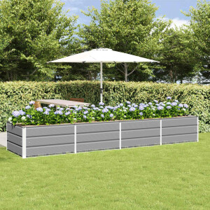 vidaXL Plantenbak Lichtgrijs 320 x 80 x 45 cm Staal