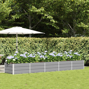 vidaXL Plantenbak Lichtgrijs 400 x 80 x 45 cm Staal