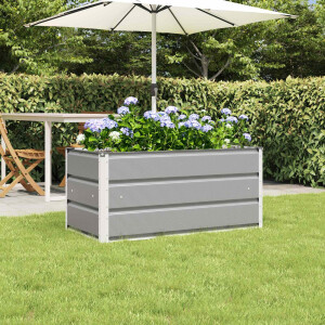 vidaXL Plantenbak Lichtgrijs 100 x 50 x 45 cm Gegalvaniseerd staal