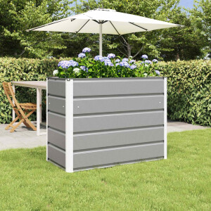 vidaXL Plantenbak Lichtgrijs 100 x 50 x 77 cm Gegalvaniseerd staal